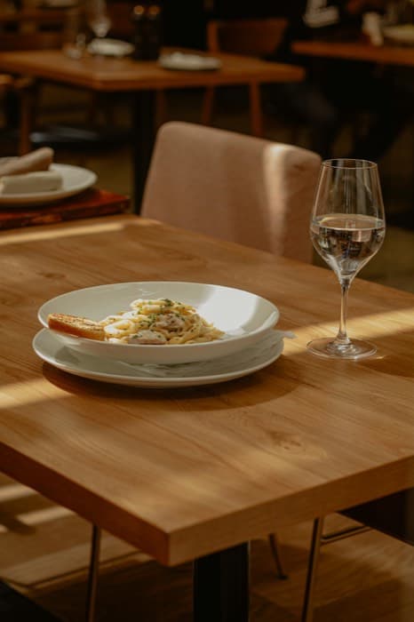 A quiet table, now filled
